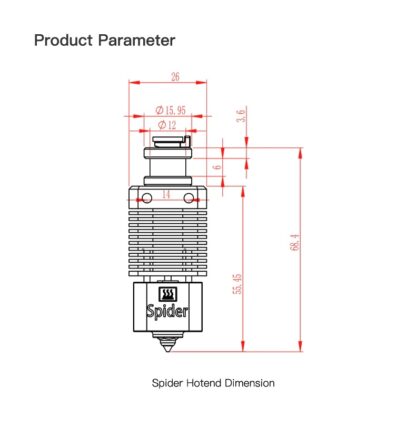 CREALITY 3D Oringinal Spider High Temperature Speed Hotend Kit Reach To 500℃ For Ender 3Ender 3ProEnder 3 V2Ender 6 Printer 5