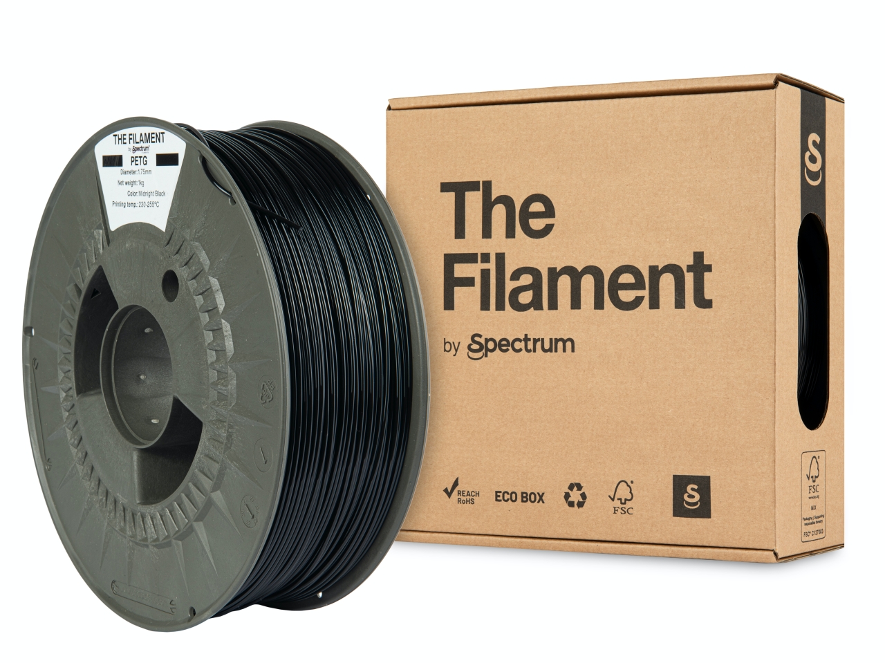 The Filament PETG Midnight Black 1kg 1.75mm - Billede 2