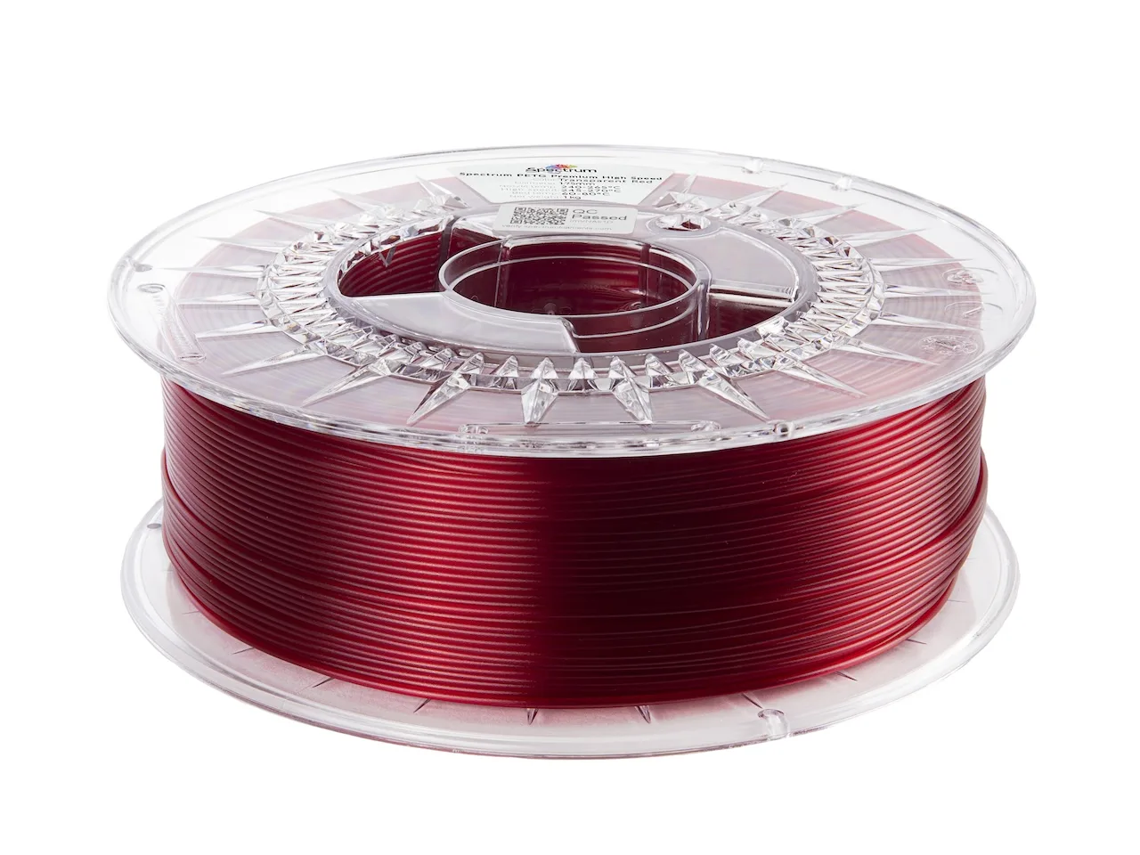 Spectrum PETG High Speed Transparent Red 1kg 1.75mm - Billede 2